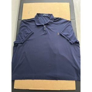 Polo Ralph Lauren 5XB Big Adult Polo Shirt Blue Short Sleeve Preppy Casual Mens